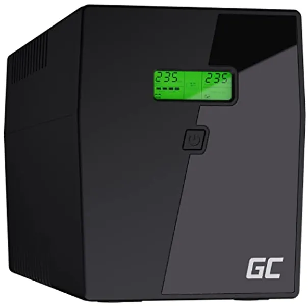 Green Cell SAI Sistema de alimentación ininterrumpida UPS Potencia 2000VA (1200W) 230V Fuente de alimentación Continua Line Interactive senoidal AVR USB/RJ45 4X Schuko IEC Tomas con Pantalla LCD