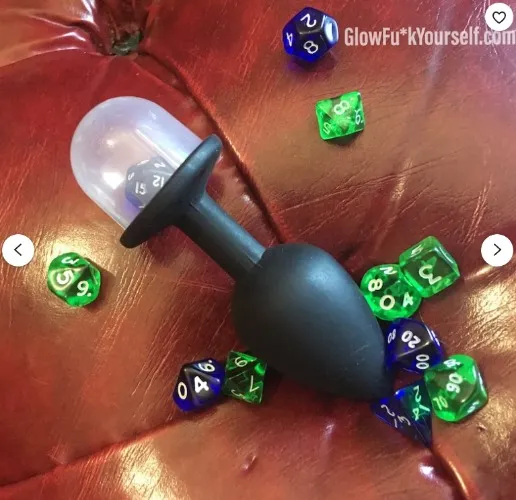 GLOW in the DARK D20 twerk-o-matic booty dice butt plug