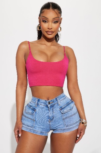 Keep It Low Key Crop Top - Hot Pink | XS