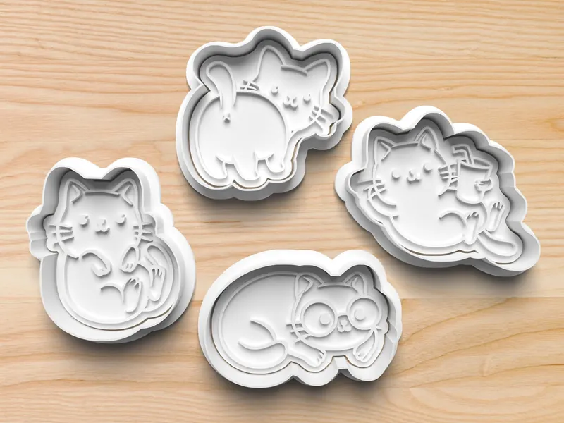 Cute Cat Cookie Cutters || Curled Cat Cookie Cutter || Cat Butt Cookie Cutter || Drinking Cat Cookie Cutter || Glasses Cat Cookie Cutter