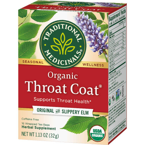Pack of 1 x Traditional Medicinals Organic Throat Coat Herbal Tea - Caffeine Free - 16 Bags