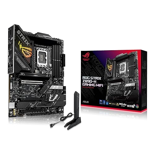 ASUS ROG Strix Z890-H Gaming WiFi Z890 LGA 1851 ATX Motherboard, Intel® Core™ Ultra Series 2 Ready, Advanced AI PC-Ready, 16+2+1+2 Stages, DDR5, 5Gb LAN, WiFi 7, 4X M.2, PCIe 5.0, USB Type-C®, AI OC