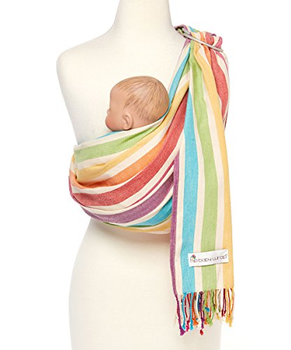 Hip Baby Wrap Ring Sling Baby Carrier for Infants and Toddlers - 100% Soft Cotton Baby Wraps Carrier for Babies 8-35 lbs - Perfect Baby Shower Gifts Moms and Dads - Nursing Cover (Mediterranean) - Mediterranean