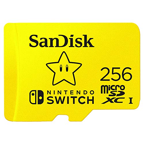 SanDisk 256GB microSDXC-Card, Licensed for Nintendo-Switch - SDSQXAO-256G-GNCZN , Yellow - Super Mario Super Star - 256GB