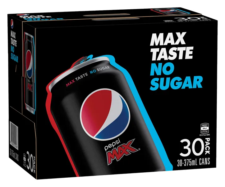 Pepsi Max Cola Soft Drink, 30 x 375ml