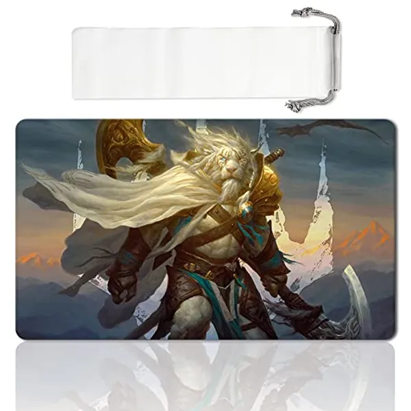 LIUYANZE Board Game TCG Playmat Table Mats Games Size 60X35 cm Mousepad Compatible for MTG CCG RPG Trading Card Game (Ajani Steadfast), Medium - Ajani Steadfast