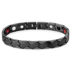 Sort Asymmetrisk Titanium Magnetisk Armbånd