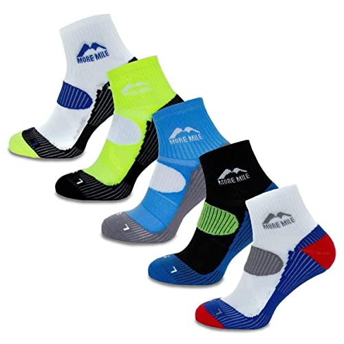 More Mile London (5 Pair Pack) Mens Cushioned Running Socks - 11-13 - Multi