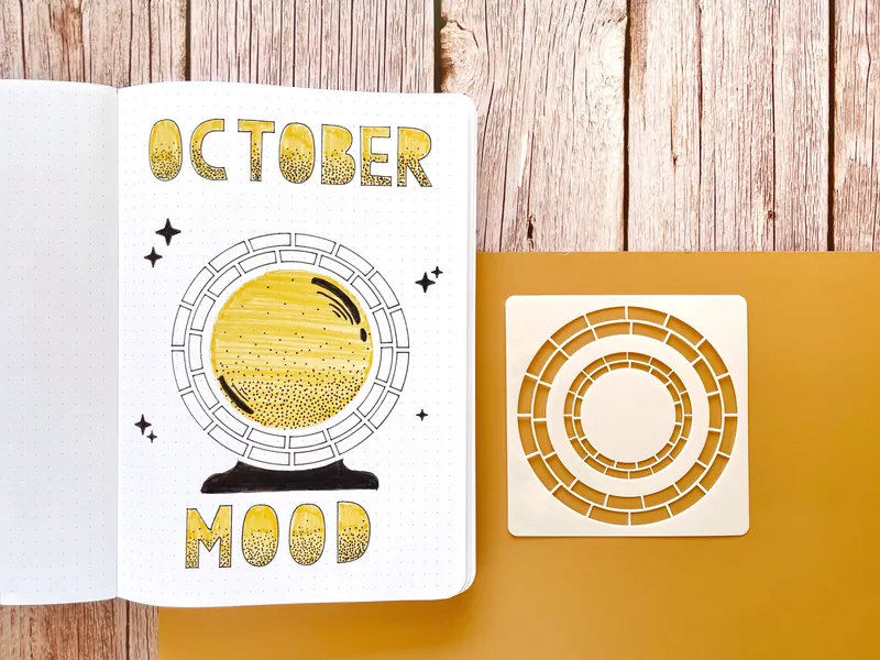 Monthly Circle Tracker Stencil for Bullet journal and planner, Mood tracker stencil, Wheel of life layout stencil