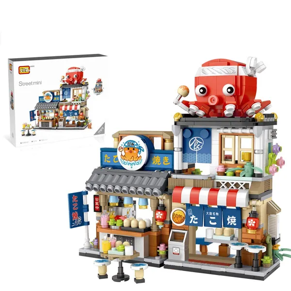 CALLME Modular Building Set, 722Pcs Takoyaki Shop Model Building Blocks, Japanese Street View Architecture Construction Toy Compatible with Lego Technic