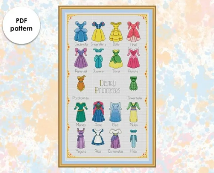 All Dresses Cross Stitch Pattern Princesses Cross Stitch | Etsy UK