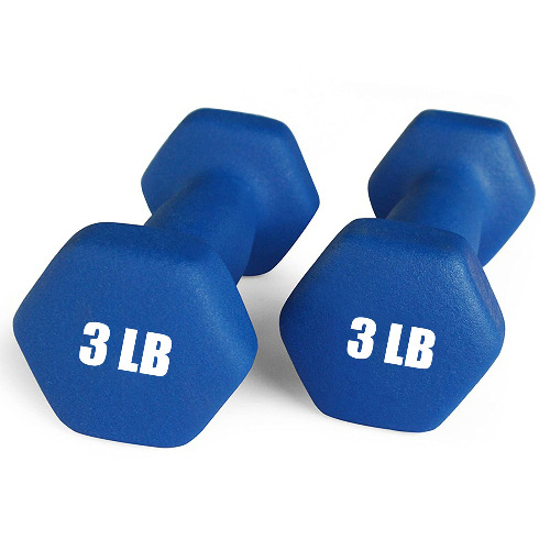 Portzon 10 Colors Options Compatible with Set of 2 Neoprene Dumbbell,1-15 LB, Anti-Slip, Anti-roll, Hex Shape - Dark Blue 03-Pound, Pair