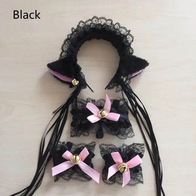 Neko Kitty Cat Complete Set with Headband, Collar, and Bracelets - 11