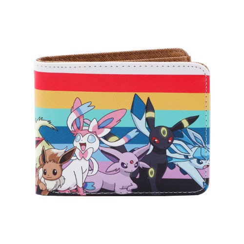 Anime Eevee Bifold Leather Wallet Eevee Purse Credit Card Holder（WC Eevee-1） - WC Eeevee-1 brown