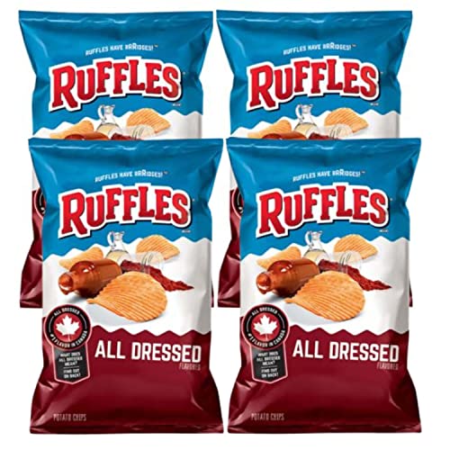Ruffles All Dressed Ridged Potato Chips (pack of 4)