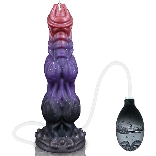 Dildos mit Spritzfunktion Monster Spritz Pferd Knoten Tier Animal Dragon Silikon Dildo Saugnapf Analplug Spritzdildo Diloschwanz Sex Spielzeug für die Frau Männer Analdildos Sprühdildo Anal Toys - M