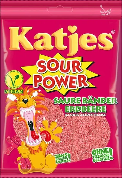 Katjes Sour Power Erdbeerbänder (200 g)