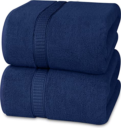 Utopia Towels - Badetuch groß aus Baumwolle, 2er Pack - Duschtuch, Handtücher groß 90 x 180 cm (Marineblau) - Marineblau - 2
