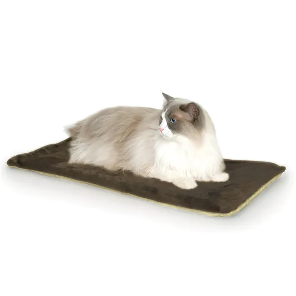 K&H Pet Products Heated Thermo-Kitty Mat Reversible Cat Bed - Mocha/Tan