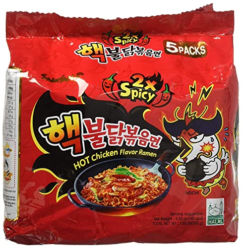 Samyang 2X Spicy Hot Chicken Flavor Ramen, 4.9oz (Pack of 20) - 140 g (Pack of 20)