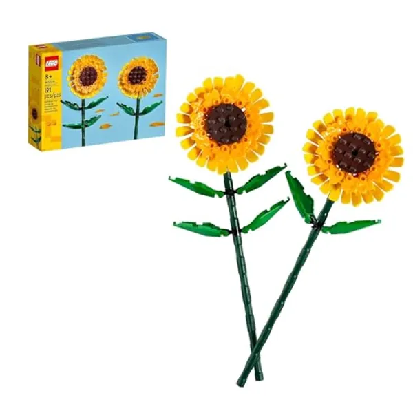 LEGO Sunflowers Building Kit, Artificial Flowers for Home Décor, Flower Building Toy Set for Kids, Sunflower Gift for Girls and Boys Ages 8 and Up, 40524 - 09. Sunflower