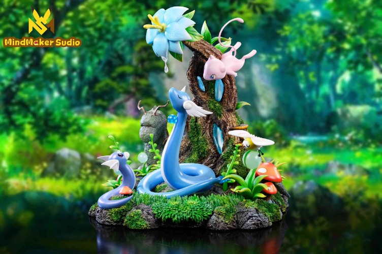 Three Holy Snakes Nature Scene Series Dragon Holy Dragonair - Pokemon Resin Statue - MindMaker Studio [Pre-Order]