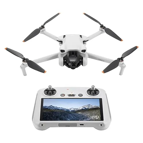 DJI Mini 3 (DJI RC) – Lightweight and Foldable Mini Camera Drone with 4K HDR Video, 38-min Flight Time, True Vertical Shooting, and Intelligent Features, gray - DJI Mini 3 (DJI RC) - Single