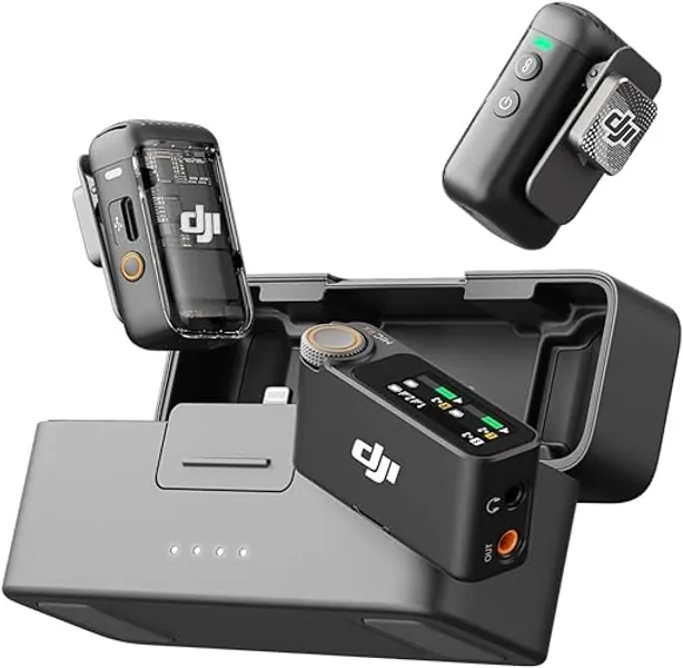 DJI Mic 2 (2 TX + 1 RX + Charging Case), All-in-one Wireless Microphone, Intelligent Noise Cancelling, 32-bit Float Internal Recording, 250m (820 ft.) Range, Microphone for iPhone, Android, Camera - Mic 2 (2 TX + 1 RX + Charging Case)