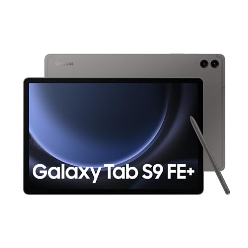 Samsung Galaxy Tab S9 FE+ Tablet with S Pen, 256GB, Long-lasting Battery, Gray, 3 Year Manufacturer Extended Warranty (UK Version) - Gray - 256GB - S9FE+