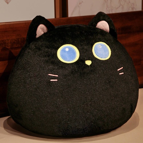 Bella - Soft, Squishy Fatty Cat Plushie - black / 30cm
