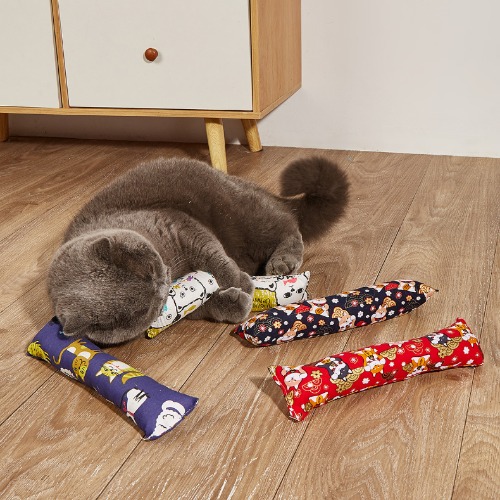 Interactive Plush Cat Chew Toy - Around 25cm / 1