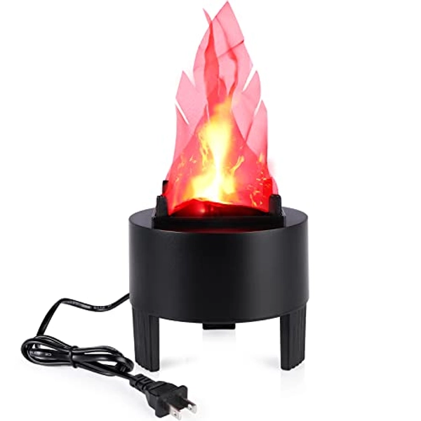 TOPCHANCES 3D Fake Flame Lamp,110V Electric Campfire Artificial Flickering Flame Table Lamp Fake Fire Light Realistic Flame Stage Effect Light for Halloween Christmas Party Festival Decoration - Flame Lamp