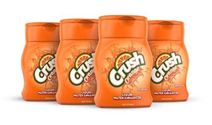 Crush, Orange, Liquid Water Enhancer – New, Better Taste! (4 Bottles, Makes 96 Flavored Water Drinks) – Sugar Free, Zero Calorie - Orange - 1.62 Fl Oz (Pack of 4)