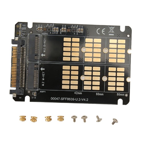 M.2 NVME SATA Till U.2 Adapter Card, M.2 Dual Protocol to U.2 Expansion med 32 Gbps överföringshastighet, Clear Status Indicator för 2242 2260 2280 SSD