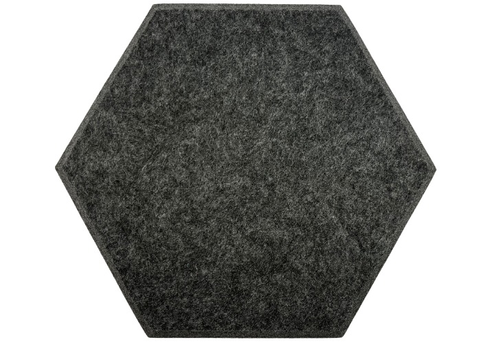 Hexagon PET Felt Acoustic Panels - 12 Pack - Eco Friendly Sound Absorption Panels - Dark Grey