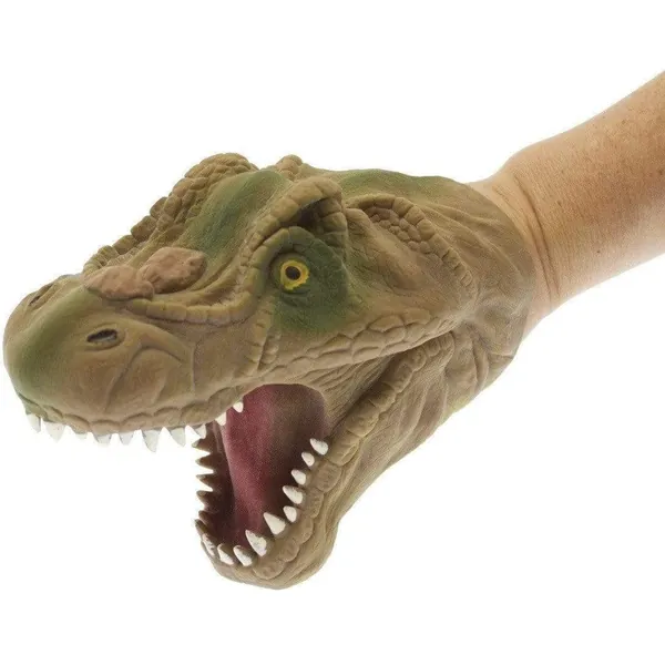 Dinosaur Hand Puppet - Green or Brown - Brown