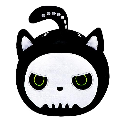 Koiernr Halloween Black Cat Plush Toy Black Cat Pillow, Black Cat Stuffed Animal Pillows Cute Skeleton Black Cat Plushie Toys Gifts for Kids Adults Birthday Gifts Halloween Home Decor