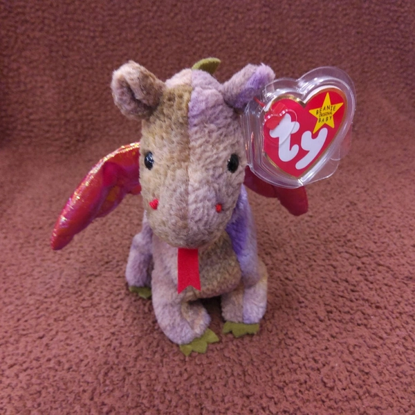TY Beanie Baby "Scorch" the Dragon. New, never played with. Stored in a smoke free home. All tags in place. Vintage dated 1998.