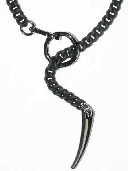 FORBIDDEN Y Chain Necklace BLACK MATTE | BLACK + Gunmetal / 107 cm