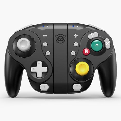 NYXI Wizard Gamecube Switch Controller for Nintendio Switch/Switch OLED, Wireless Gamecube Controller with Hall Effect Joystick, Programmable, Mechanical Trigger, 6-Axis Gyro, Turbo & Vibration - Black