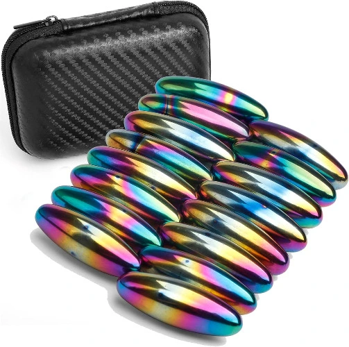 Rattle Magnets Spinning Buzzing Snake Eggs for Adults, Hematite Magnetic, Educational Science Kit, Great for Can be Used as Fridge Magnets - Rainbow