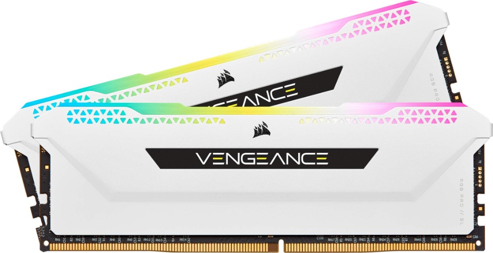 Mémoire de bureau Corsair VENGEANCE RGB PRO SL 32 Go (2x16 Go) DDR4 3600 (PC4-28800) C18 1,35 V - Blanche