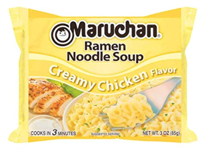Maruchan Ramen Noodle Soup, Creamy Chicken Flavor (3 oz), 12 count - Creamy Chicken