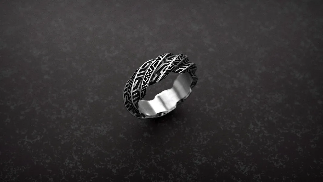 Geometric Twisted Ring | Futuristic Ring  | Cyberpunk ring  | Futuristic Jewelry  | Cyberpunk Clothing