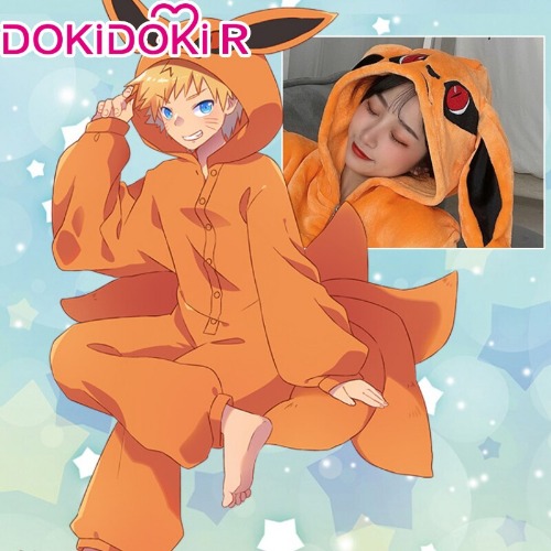DokiDoki-R Anime Naruto Cosplay Douji Pajamas Uzumaki Costume YUzumaki Costume Kurama | XL（175-185）