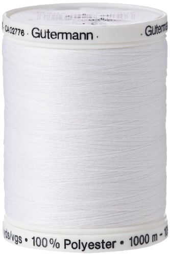 Gutermann Sew-All Thread, Polyester, White, 1000 m