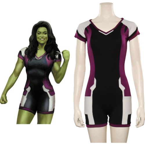 She-Hulk Jennifer Walters Cosplay Costume Jumpsuit Outfits Halloween Carnival Suit | Female / XL