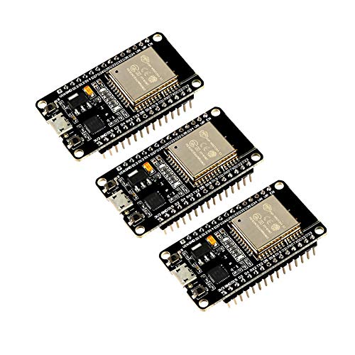 3 pack ESP32 ESP-32S Development Board 2.4 GHz Dual Core WLAN WiFi + Bluetooth 2-In-1 Microcontroller ESP-WROOM-32 Chip CP2102 for Arduino (3PCS) - 3PCS