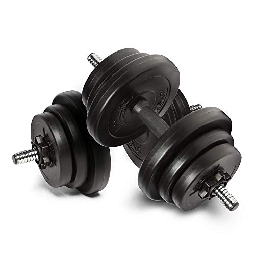 Anchor's Adjustable 20kg Dumbbells Weights set for Men Women, Dumbbell hand weight Barbell Perfect for Bodybuilding fitness weight lifting training home gym equipment free weights (20)