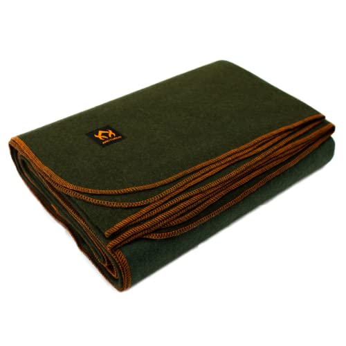 Arcturus Military Wool Blanket - 4.5 lbs, Warm, Thick, Washable, Large 64" x 88" - Great for Camping, Outdoors, Survival & Emergency Kits (Olive Green) - Olive Green